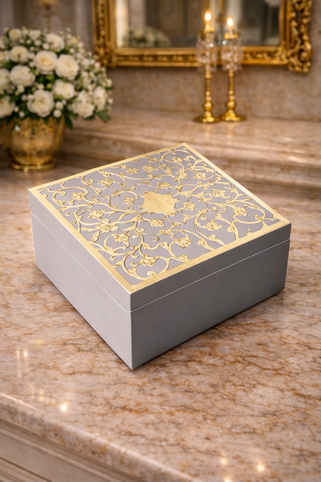 Wooden Box with Ornate Jali Lid