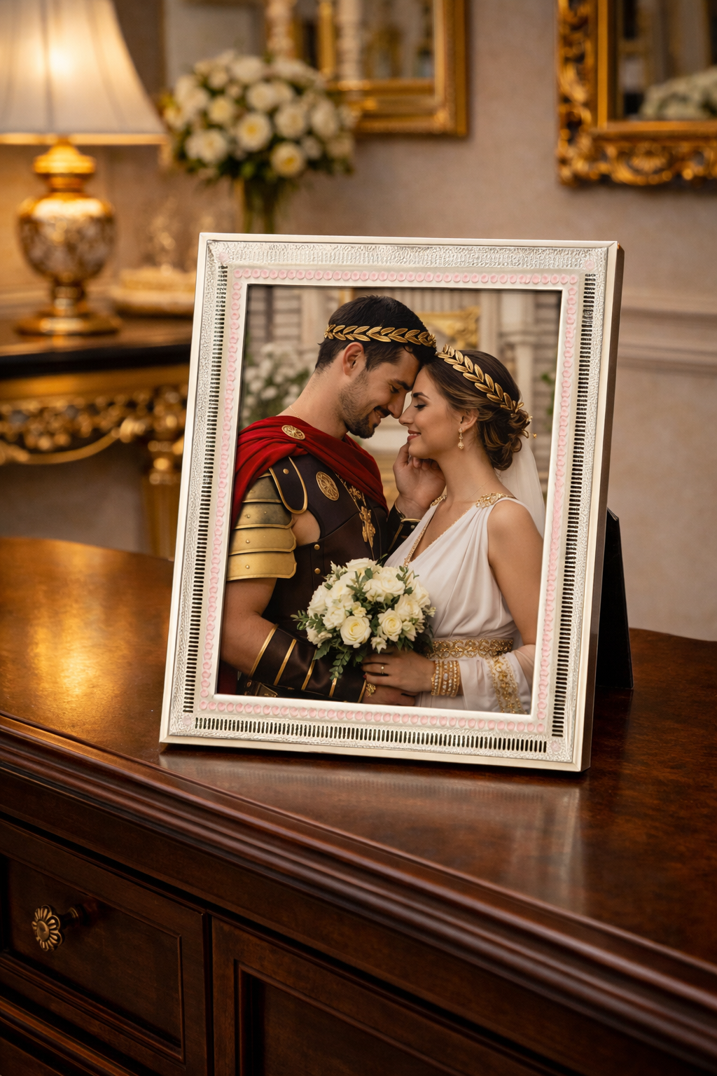 Silver-Plated Enamel Photo Frame