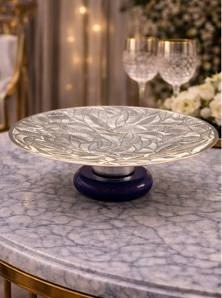 Leaf Etching Silver Plated Platter